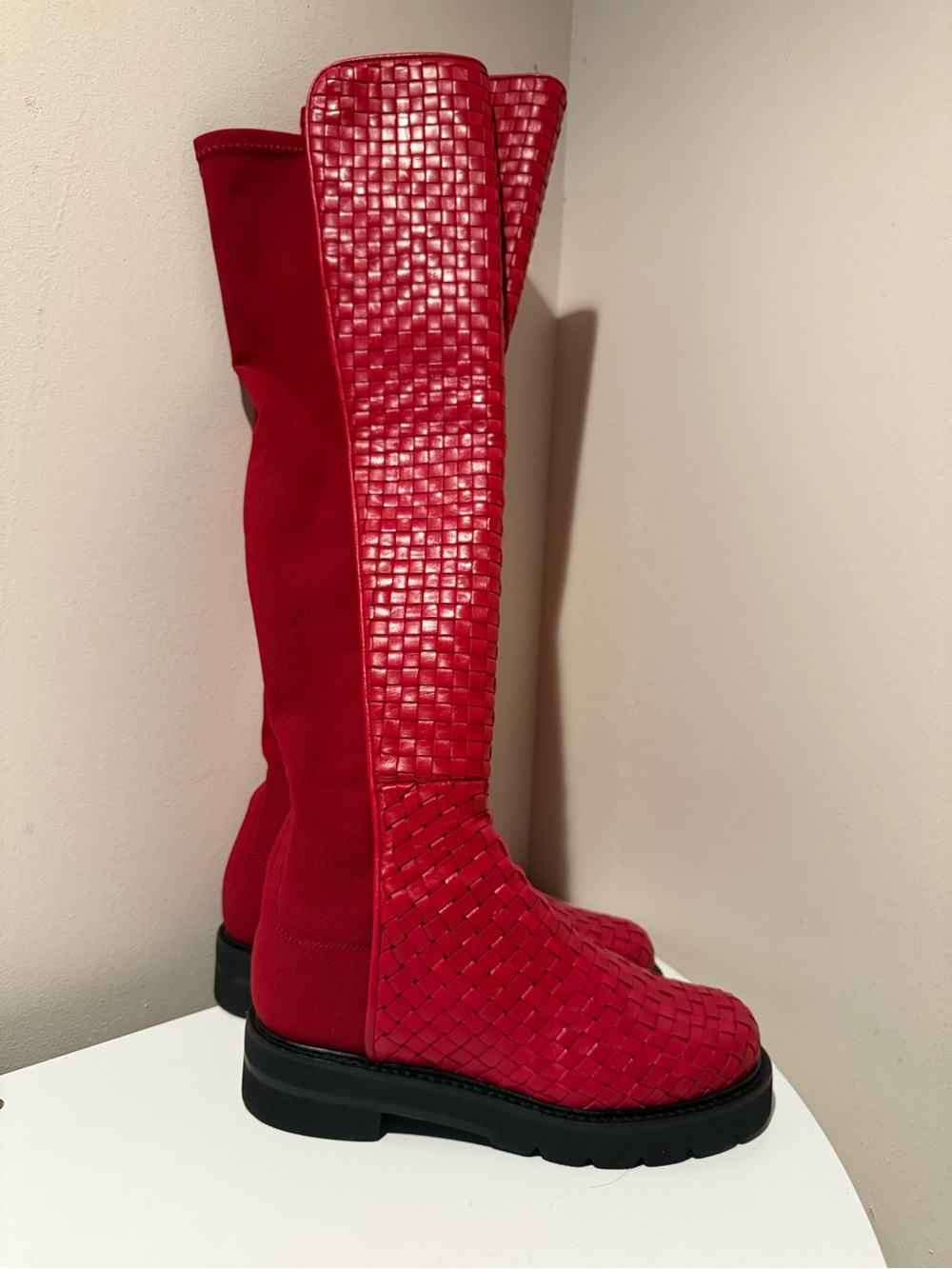 Stuart Weitzman 5050 Lift woven over-the-knee boot size 4B H50N10